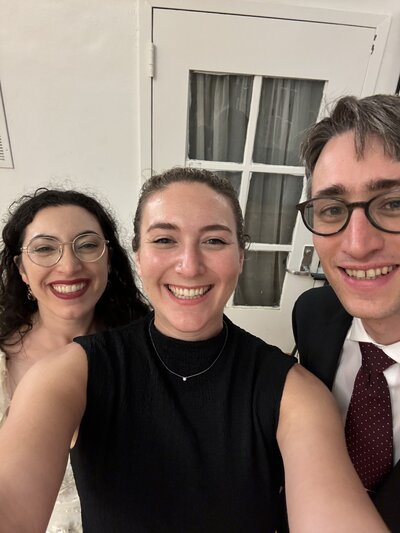 Rebecca Schwartz and bride and groom taking a selfie