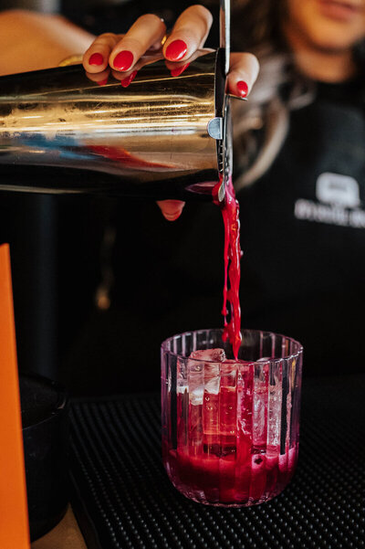 Byrdie Bar cocktail being prepped