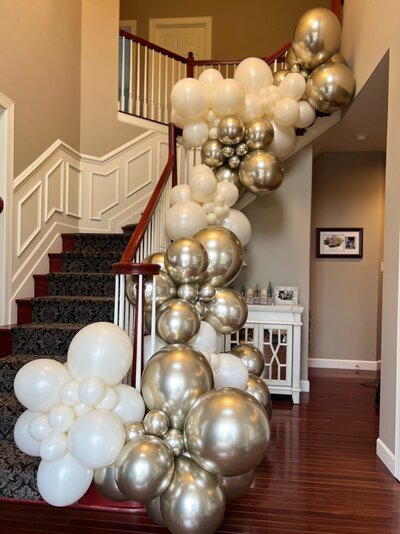 Luxury pink balloon arch grand entrance