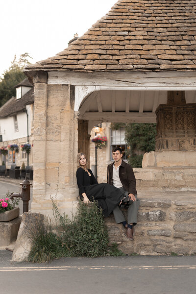 Editorial couple portraits in Castle Combe, Cotswolds