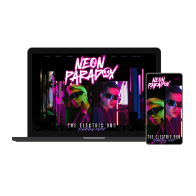 Neon Paradox Laptop Mobile Website