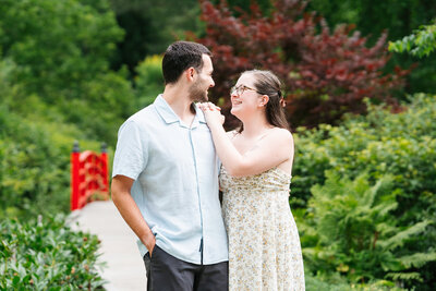 Couple getting engagement photos in Boston