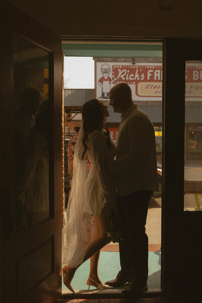 bride on dancefloor at her Bourbon Missouri wedding