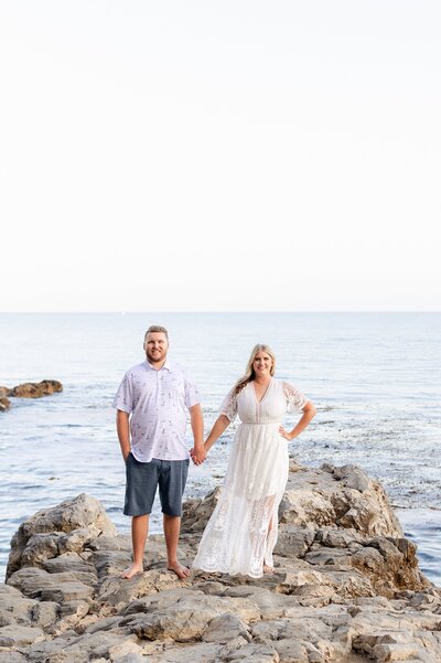 Terranea Beach Cove engagement picture