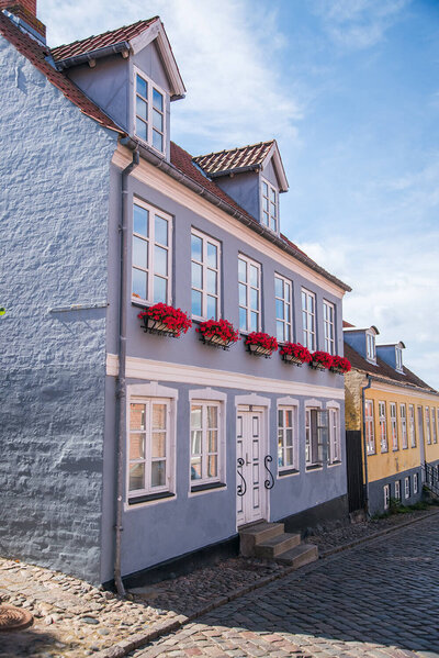 Blue house in Ebeltoft, Denmark