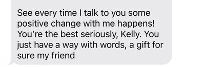 A client testimonial sharing their transformational experience with Kelly Maglaya's coaching program, highlighting personal growth and success.