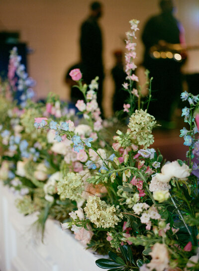 Wedding at The Farrell with colorful florals in Birmingham, AL