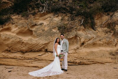 A couple getting married at the beach in Victoria