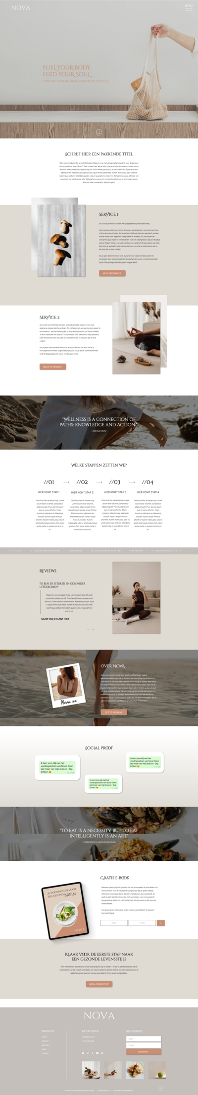 NOVA template showit website preview voedingscoach
