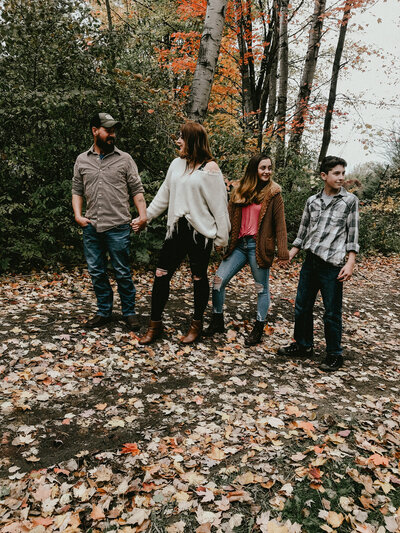 Family photo in fall