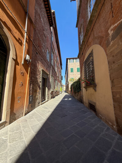 Street view at the Guinigi Apartment in Lucca, Italy