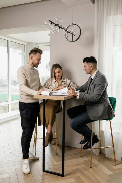 people sitting around table