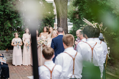 bride and groom during ceremony bride looking at groom