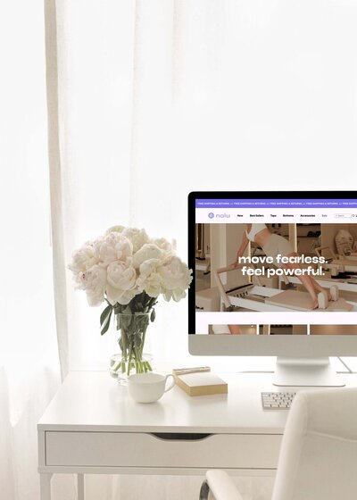 Screenshot of Nalu branding and custom Showit website by Soltide