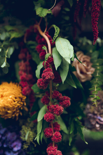 Floral details for a couple's wedding at Rizzo's Bar & Inn in Chicago