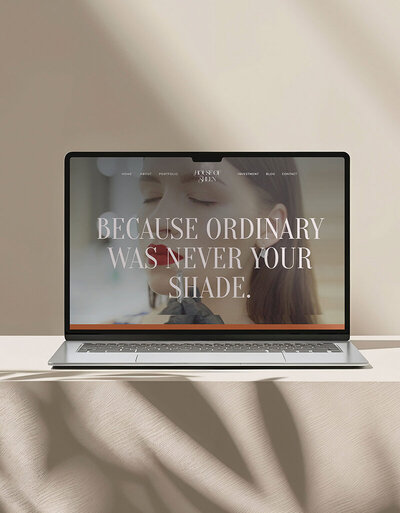 House of sheen website on a laptop screen