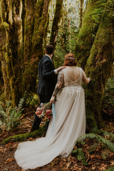 Olympic National Park elopement in rainforest