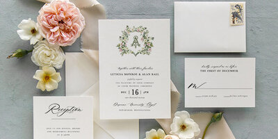 Leticia | Monogram Floral Garden Wedding Invitation-1