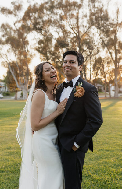 couple hugging  during bride and groom portraits