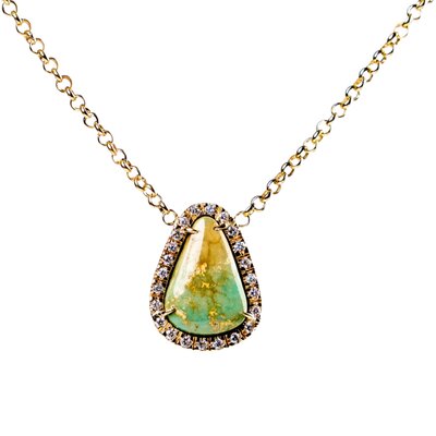 gold diamond turquoise necklace