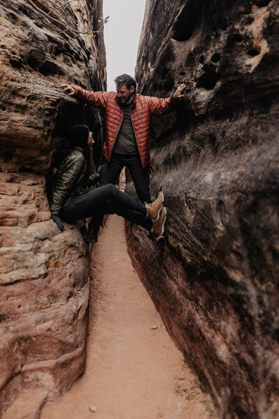 Julie and Colin Crawford of Magnolia + Ember backpacking the Appalachian Trail in the Smoky Mountains
