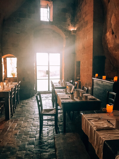 dining area at sextantio matera Italy
