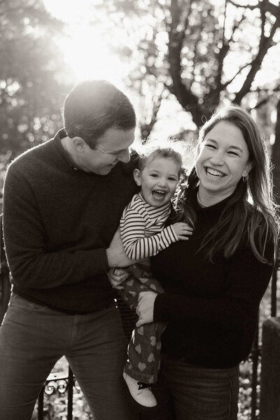 Black and white family photo session