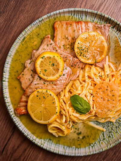 pâtes et poisson au citron restaurant italien sainte genevieve des bois