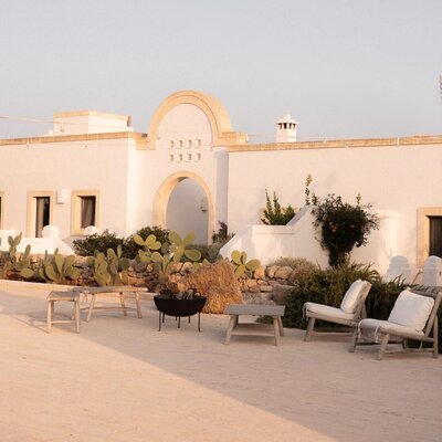 View of the cliffside garden at San Pietro Positano