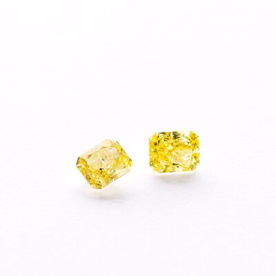 Yellow Radiant Cut Diamonds pair