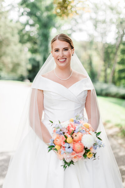 Outdoor Bridal Shot with Flowers
