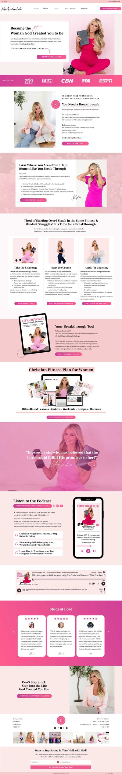 Kim Leto's Custom SHowit Website Design by Heather Jones Creative