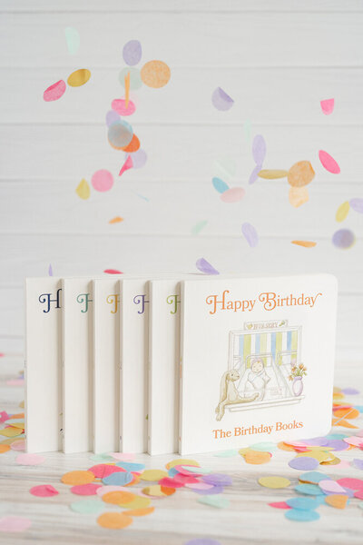 birthday book with confetti during product photo in Loudoun County,Virginia