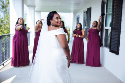 Bridesmaids first look taken by Dallas wedding photographer Jameson Ray