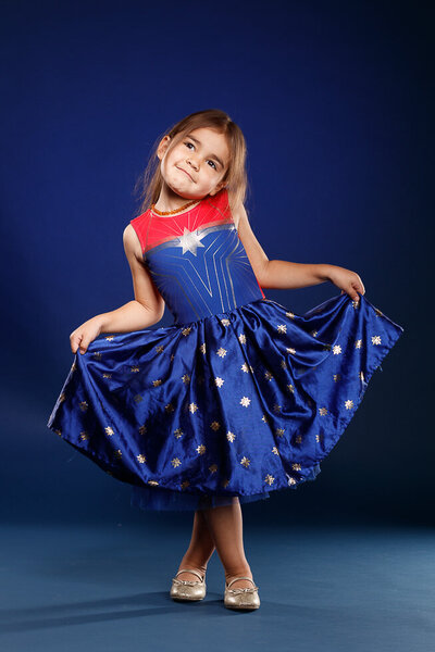 Girl Supergirl Hero Dress Sweet Curtsy Wonder Woman