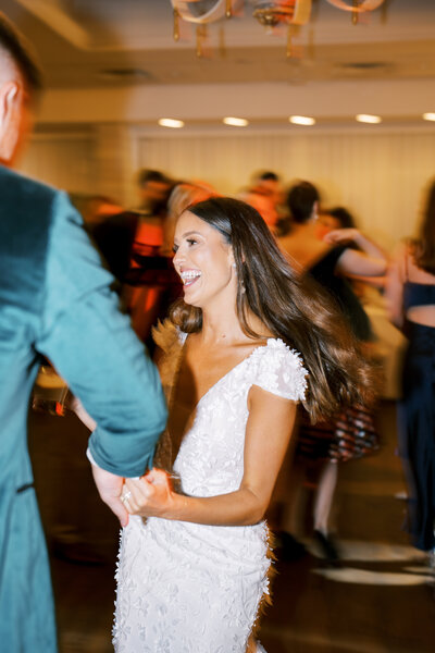A bride and groom dancing at their wedding in Avalon New Jersey