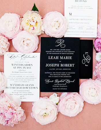 Romantic Monogram Wedding Invitations