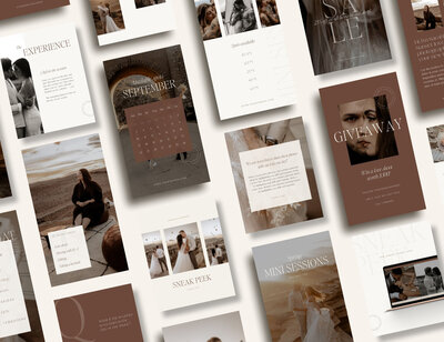 Editorial Instagram templates for wedding photographers 