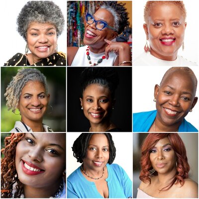 9 grid image of black women personal branding headshot