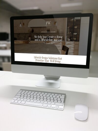 Desktop computer showcasing the  House of Wabi Lifestyle Design created by The Social Stager