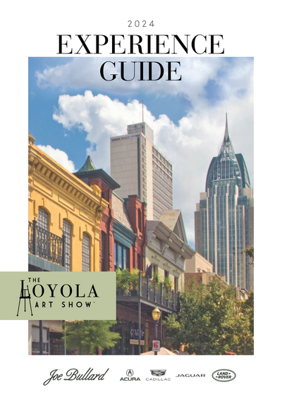 cover of the 2024 experience guide for mobile alabama's loyola art show