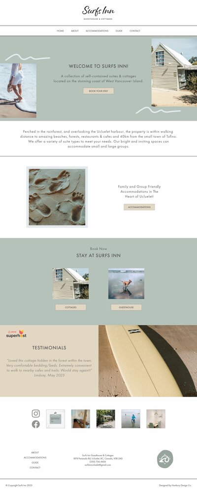 Retro beach website design by Hanbury Design Co.