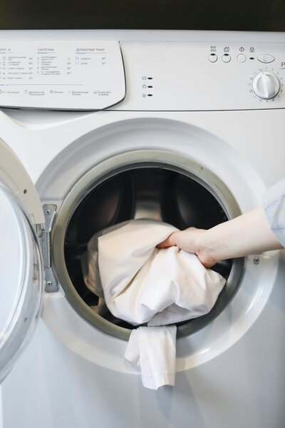 white front loading washing machine