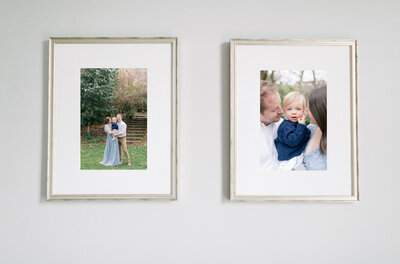 Photo of heirloom framed matted prints offered by Oklahoma City Newborn Photographer Courtney Cronin