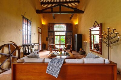 living room yoga retreat in mexico