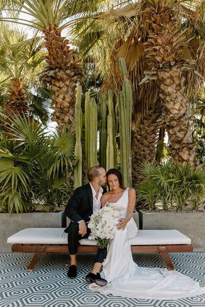 Bride and groom portraits after their cabo wedding ceremony at Acre Resort.