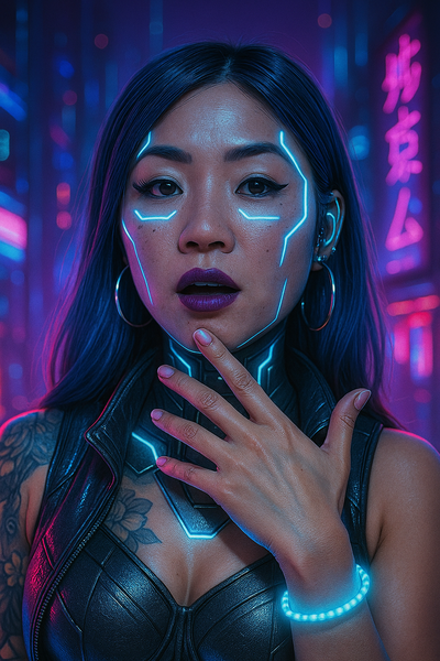 AI Generated Image of Teressa With A CyberPunk Theme