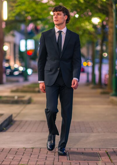 Senior Walking Down Street