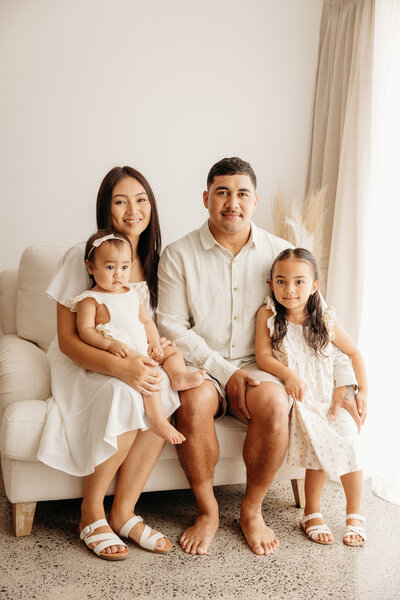 Family portraits taken in michelle kelly's photography studio in auckland
