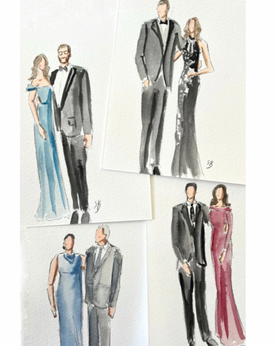Photo of watercolor guest portraits